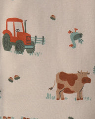 Baby Boy 4-Piece Fox 100% Cotton Snug Fit Pajama Set - Green/Cream