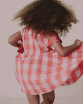 Toddler Girl Avenue Twirlâ„¢ Gingham Scalloped Dress - Light Pink/Orange