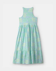 Girls Coral Reef Sleeveless Maxi Dress - Blue/Green