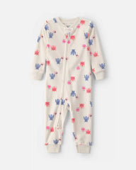 Toddler Girl 1-Piece Monster DreamPlush Snug Fit Pajama - Cream