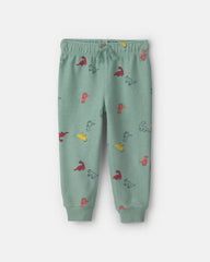 Toddler Boy 2-Piece Dinosaur French Terry Sweatshirt & Pant Set - Green