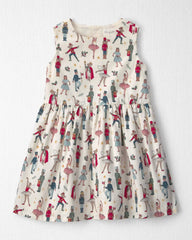 Toddler Girl 2-Piece Organic Cotton Cardigan Dress Set in Nutcracker