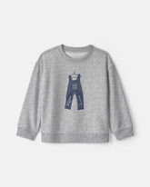 Boys Overall French Terry Sweater - Grey