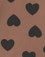 Baby Girl Heart Long-Sleeve Top & Pant Set - Brown/Black