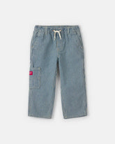 Toddler Boy Hickory Stripe Denim Carpenter Jeans - Light Wash