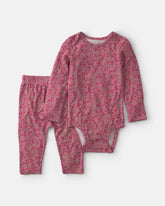 Baby Girl 2-Piece Floral PurelySoftâ„¢ Long-Sleeve Bodysuit & Pant Set - Pink