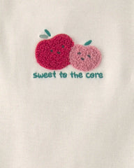 Baby Girl 2-Piece Apple Long-Sleeve Bodysuit & Pant Set - Cream/Pink