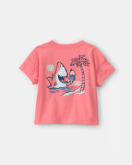 Toddler Boy Shark Graphic Tee - Coral