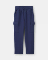 Boys Fleece Cargo Pants - Navy Blue