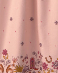 Girls Floral Twill Long-Sleeve Dress - Pink