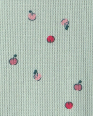 Toddler Girl 1-Piece Apple Thermal Snug Fit Footed Pajama - Green