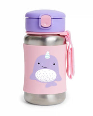 Zoo Stainless Steel Little Kid Straw Bottle - Narwhal