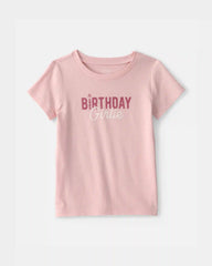 Toddler Girl 'Birthday Girlie' Graphic Tee - Pink