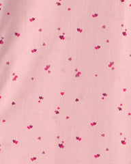 Girls Heart Collared Dress - Pink