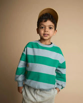 Toddler 'Look at Me!' Otter Sweatshirtâ„¢ with Pockets in Stripes - Green/Blue