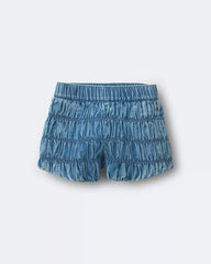 Toddler Girl Ruched Shorts in Chambray