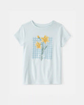 Girls Floral Graphic Tee - Blue