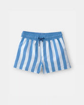 Toddler Boy Striped Swim Trunks - Blue