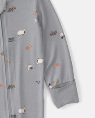 Baby Halloween Farm PurelySoft™ 2-Way Zip Sleep & Play Pajamas - Grey