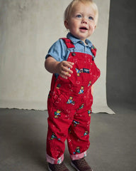 Baby Bear Corduroy Overalls - Red