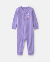 Toddler Girl 1-Piece Pets 100% Cotton Snug Fit Pajama - Purple