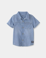 Toddler Boy Denim Button-Down Shirt - Blue