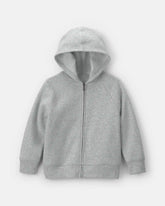 Boys Fleece Zip-Up Hoodie - Grey