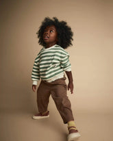 Toddler Otter Sweatshirtâ„¢ with Pockets in Stripes - Olive/Cream