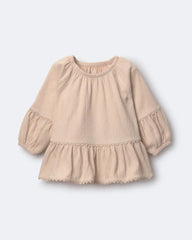 Toddler Girl Ruffle Top - Khaki