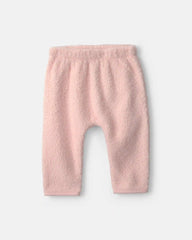 Baby Girl 2-Piece Bear Fleece Long-Sleeve Top & Pant Set - Pink