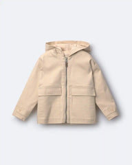 Toddler Boy Zip-Up Hooded Jacket with Pockets - Khaki