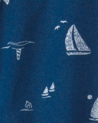 Baby Boy 2-Piece 'Daddy's First Mate' Boat Bodysuit & Pant Set - Blue