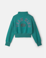 Girls Heart Fleece Pullover Sweatshirt - Green