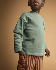 Toddler Long-Sleeve Layered Top - Olive