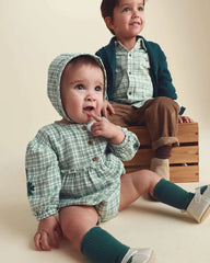 Toddler Boy Plaid Flannel Button-Down Shirt - Green/White