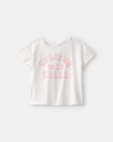 Girls 'Welcome to My World' Active Top - White