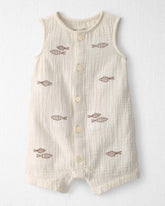 Baby Organic Cotton Gauze Embroidered Romper