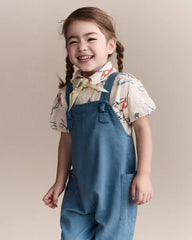 Toddler Girl Knot-Tie Overall - Teal