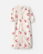 Baby Girl Floral Fleece Sleep Bag - Cream