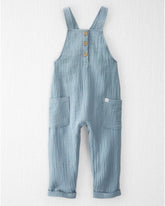 Toddler Organic Cotton Gauze Overalls - Blue
