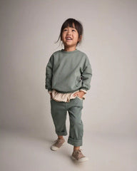 Toddler Girl Otter Sweatshirt™ with Bow Pockets - Olive