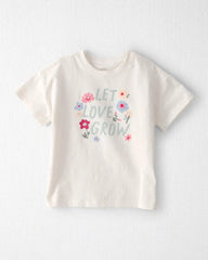 Girls Organic Cotton 'Let Love Grow' Boxy Tee