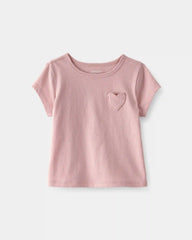 Baby Girl Heart Pocket Top - Pink
