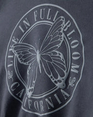 Girls 'Butterfly' Fleece Zip-Up Hoodie - Navy Blue