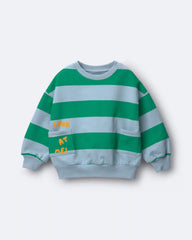 Toddler 'Look at Me!' Otter Sweatshirt™ with Pockets in Stripes - Green/Blue