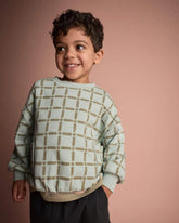 Toddler Otter Sweatshirtâ„¢ with Pockets in Checkered Print - Light Blue