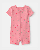 Baby Girl Fruit 100% Cotton 1-Piece Romper Pajama - Pink