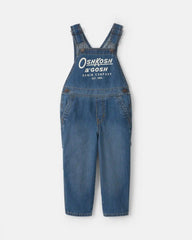 Toddler Logo Denim Overalls - Dark Wash