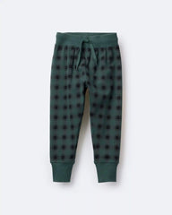 Toddler No-Seam Jogger Pant in Plaid - Green/Black