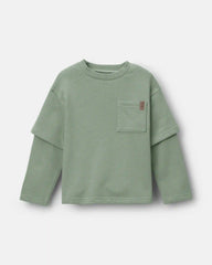 Toddler Long-Sleeve Layered Top - Olive